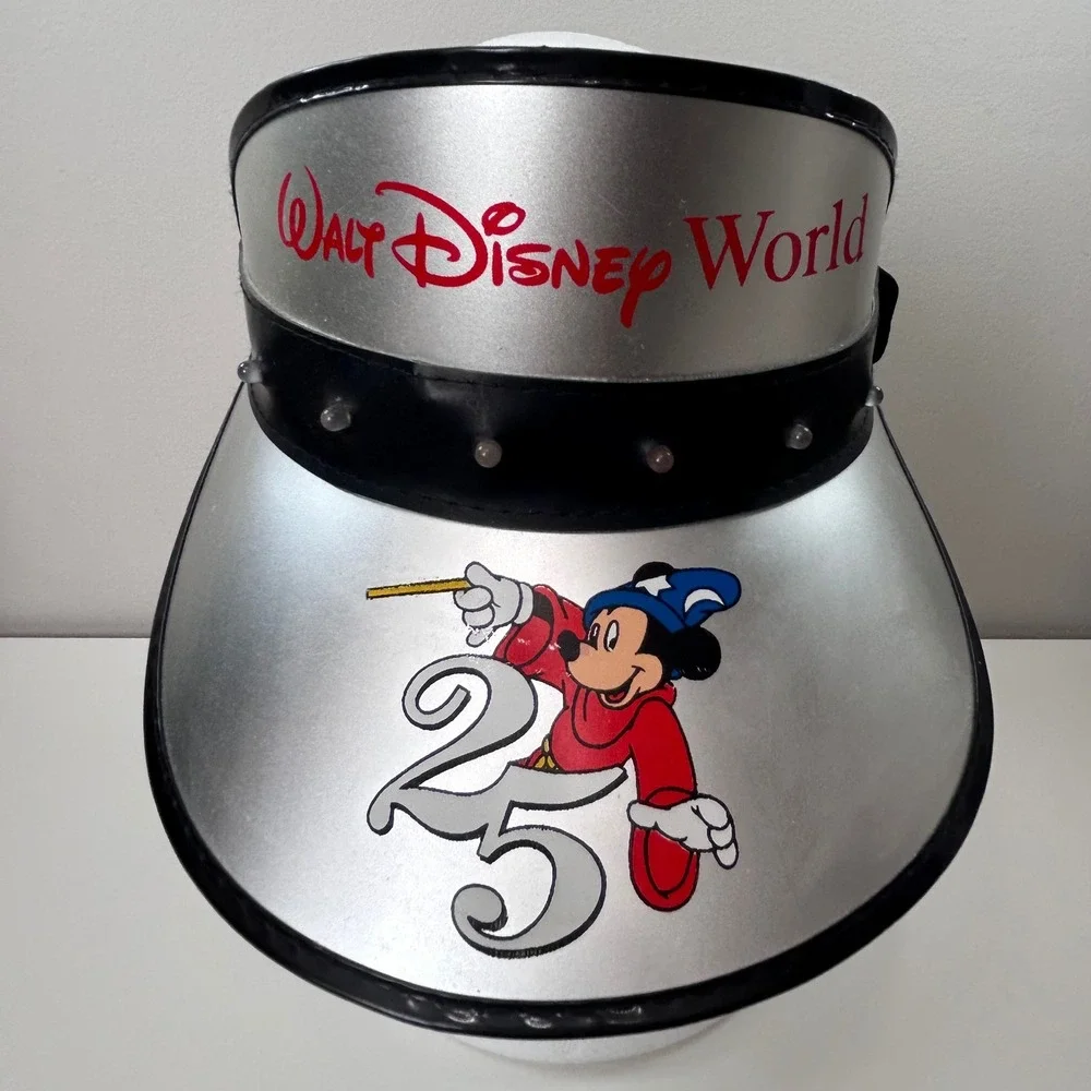 Disney World‎ Visor Lot Mickey Mouse 25th Anniversary Disneyland Felt Hat  cap